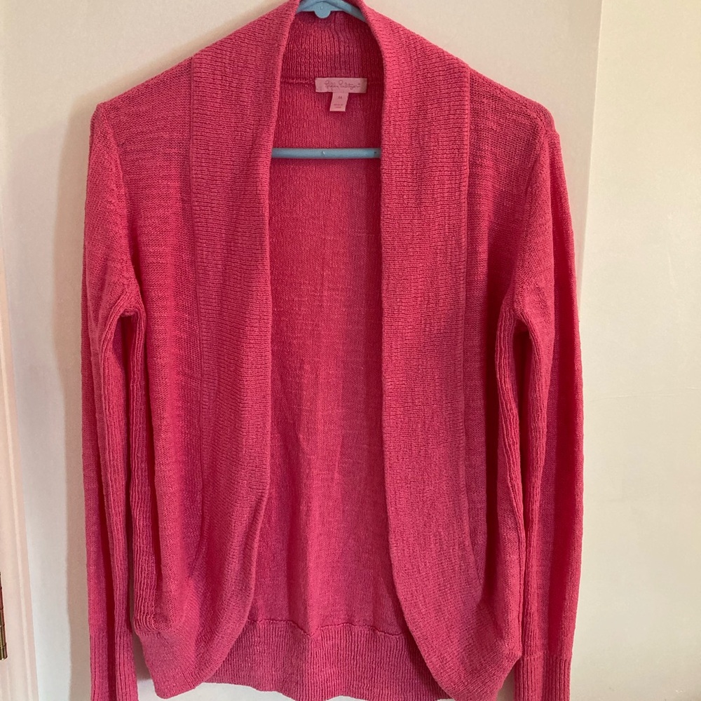 Cozy Open-Front Pink Lilly Pulitzer Women's Sweater Cardigan